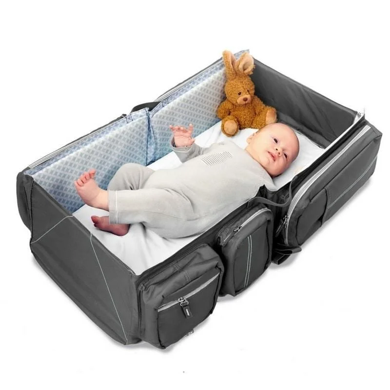 Rejseseng og Pusletaske 2-i-1 fra Dommoo Basics - Baby Travel