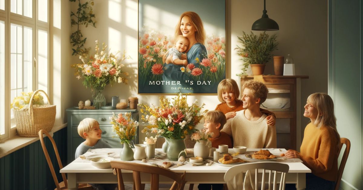Familie fejre mors dag
