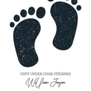 Footprint stjernehimmel plakat 21x30cm (A4)